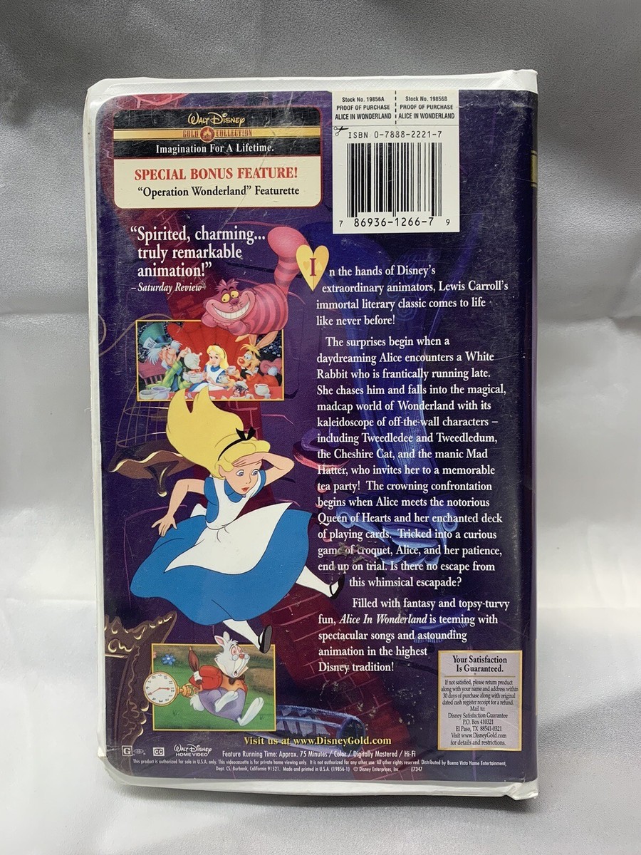 Alice in Wonderland (VHS, 2002) Gold Collection Edition