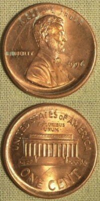 Error: 1996 Cent Nickel Size Broadstrike Stock Picture IREC475