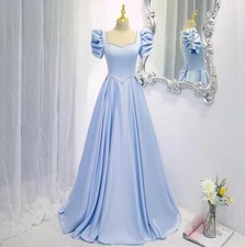 Women's Gorgeous Open Back Bowtie Puff Sleeves Evening Dress Cocktail Prom b93