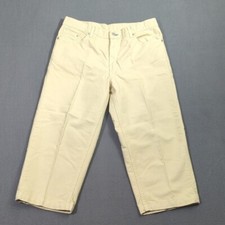 Levi's Vintage Jeans Women's 14 MIS Beige 577 Cropped Capri High Rise Denim