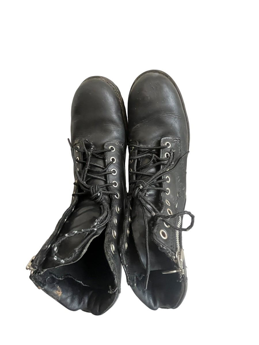 Red Wing Mens Black Leather Side Zip Moto Biker Boot Size US  display picture 2