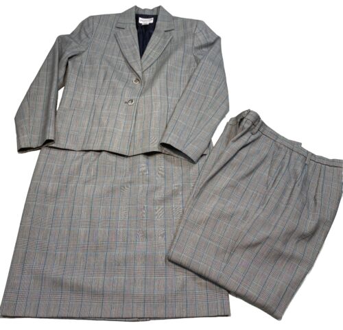 Vintage Pendleton Women's Plaid Lined 100% Virgin Wool 3 Piece Suit Set - Picture 1 of 24