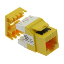 Cat5e RJ45 Network LAN Ethernet Keystone Jack 180 Degree 110 Punch Down Yellow