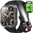 Smartwatch Herren Militär mit Telefonfunktion mit LED Taschenlampe Schrittzähler