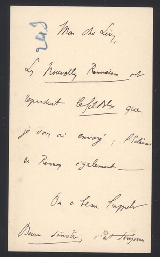 WILLY Henry Gauthier-Villars Lettre Autographe Signée L.A.S. Jules Lévy Colette - 第 1/2 張圖片