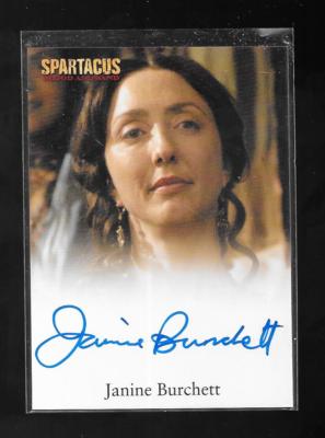 Spartacus Vengeance autograph card  Janine Burchett - Domitia