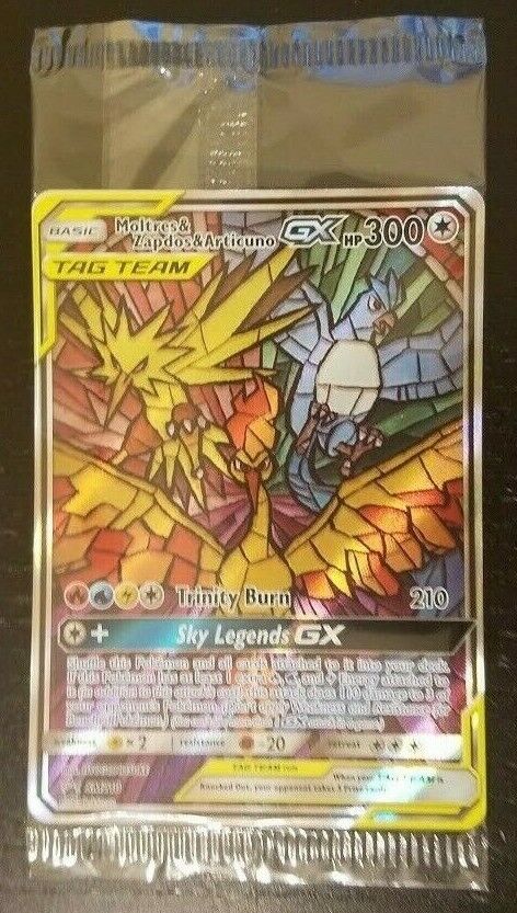 Mavin  p1 Moltres Zapdos Articuno GX SM210 Hidden Fates Promo Pokemon TCG  SEALED NM