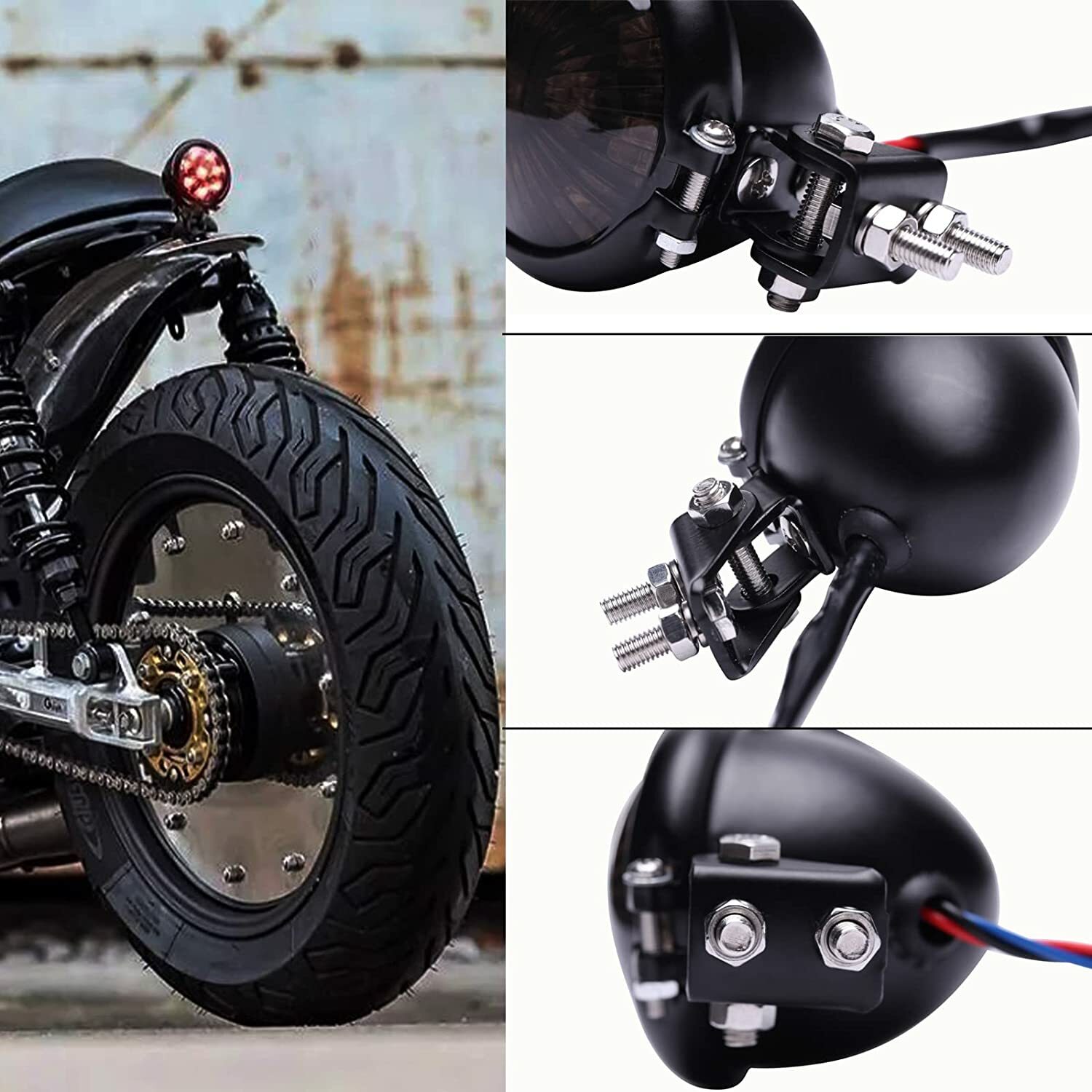 Motorcycle LED Rear Stop Brake Tail Light For Harley Chopper Bobber ...
