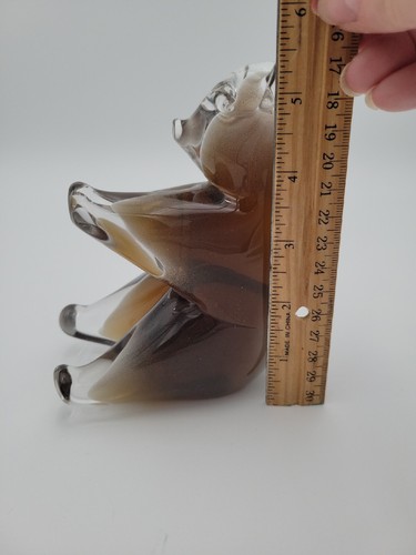 FM Konstglas Ronneby Sweden Hand Crafted Glass Brown & Clear Bear B32 - Bild 11 von 13