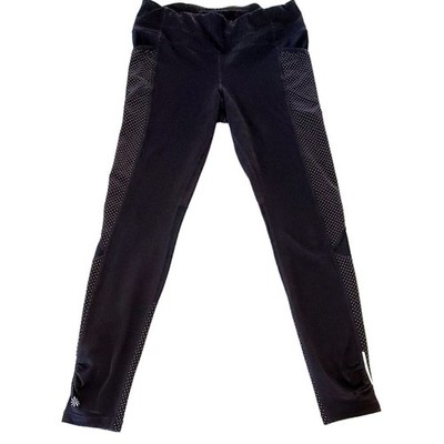 Athleta Womens Athletic Legging Sz S Dot Be Free Pockets Reflective Black 350178