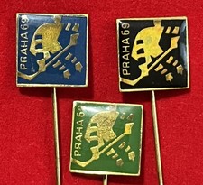 ICE HOCKEY World Championships 1969, Czechoslovakia, Soft Enamel Lapel Pins - 3x