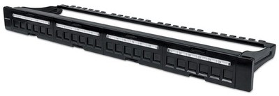 Intellinet 720427 INT Patch Panel 19 Blank Blk 24Port,1U,Cable Management ~E~