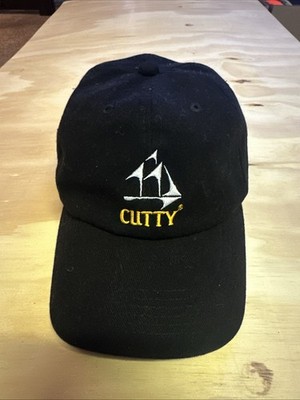 Authentic Cutty Sark Blended Scotch Whisky Mens Black Sailboat Logo Baseball Hat