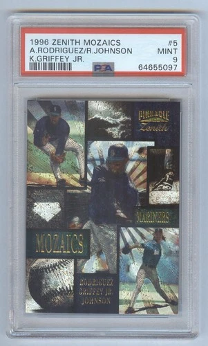 1996 ZENITH MOZAICS KEN GRIFFEY JR. ALEX RODRIGUEZ RANDY JOHNSON PSA 9 MINT