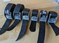 Lot of 6 - NRS 1" Heavy Duty Tie Down Straps - 2 6ft & 4 3ft - Stealth Black