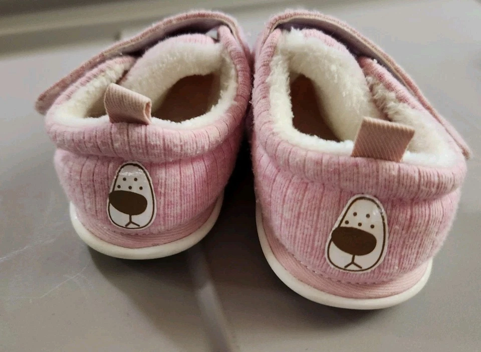 Девочка ясельного возраста розовый вельвет лапы печати туфли флис с подкладкой размер 25 - Изображение 2 из 3