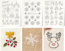 Stick and Stitch Embroidery Patterns, Holiday/Snowflake Designs, Water Soluble E