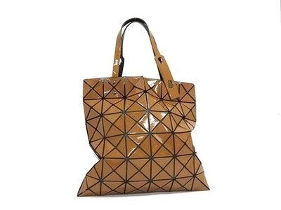 BAO BAO ISSEY MIYAKE Lucent PVC Handbag Tote Bag Brown FG9105