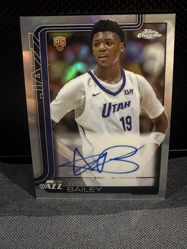 Ace Bailey 2025 Topps Chrome #TCAR-AB Auto RC Rookie Silver Refractor