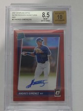 2021 Donruss Optic Red Prizm /50 Andres Gimenez #RRS-AG Auto Beckett 8.5 Auto 10