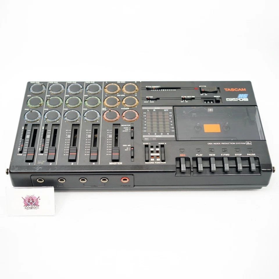 TASCAM Porta 05 HS Ministudio 4-Track Cassette Recorder Tested w/ Adapter Japan - Image 2 of 4