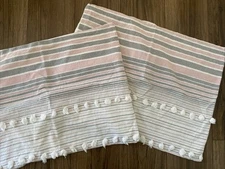 Urban Habitat Pillowcase Set of 2 Standard Stripe Gray Pink Pom Pom Pillowcases