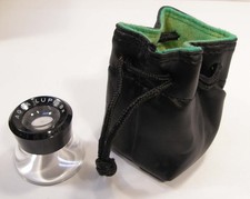 AGFA LUPE 8X MAGNIFYING GLASS FILM JEWELRY LOUPE W/PADDED DRAWSTRING POUCH