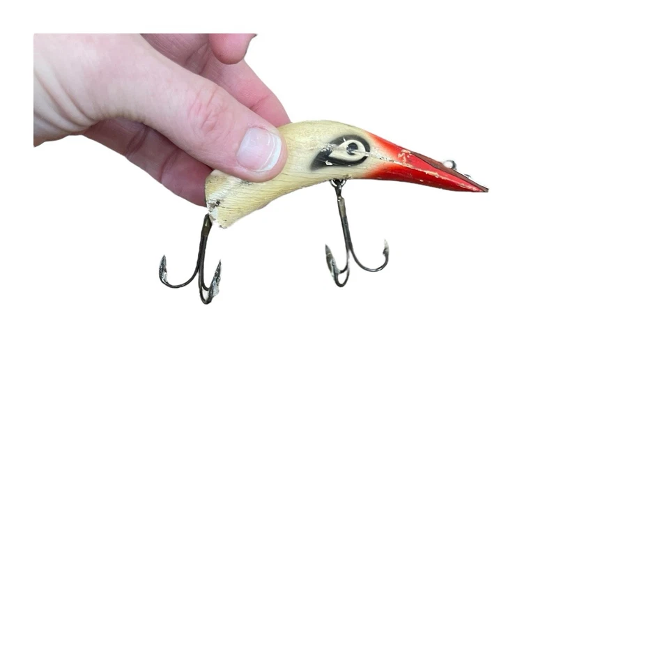 Kautzky Lazy Ike 4 Vintage Crankbait Lure Red White Wood Rare Collector Tackle - Image 3 of 4