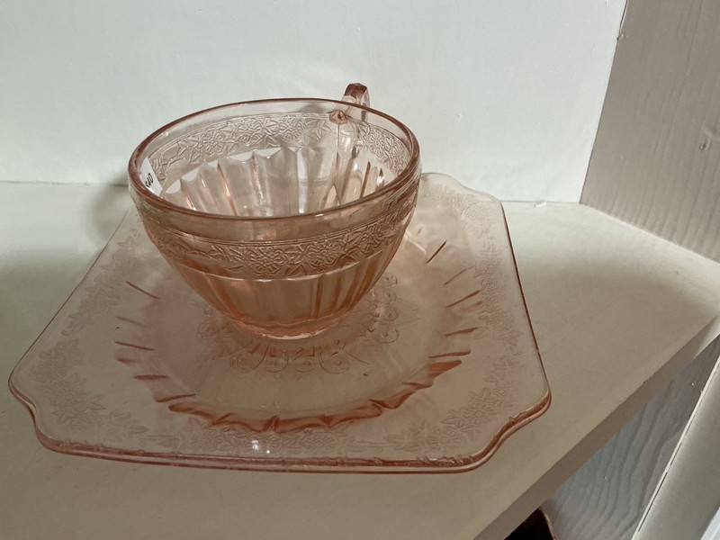 Jeanette Adam Pink Coffee Cup and Saucer,Excellent Condition