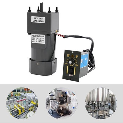 120W 110V Reversible AC Gear Motor Electric Motor Variable Speed Controller 1:3K