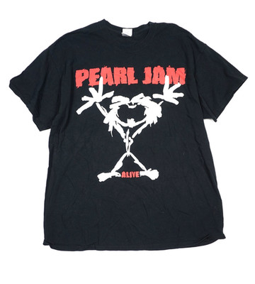 Pearl Jam Shirt XL Mens Stickman  Alive Tour Rock Band Concert Merch Black Tee
