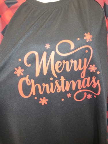 Camicia natalizia taglia 4XL donna manica lunga rossa a quadri "Buon Natale" di Shein - Foto 2 di 15