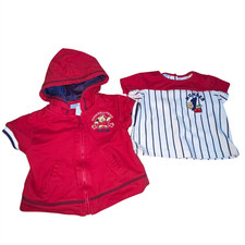 Vintage DISNEY Winnie The Pooh 18 Months Baseball Shirt Stripe Hoodie Lot Set
