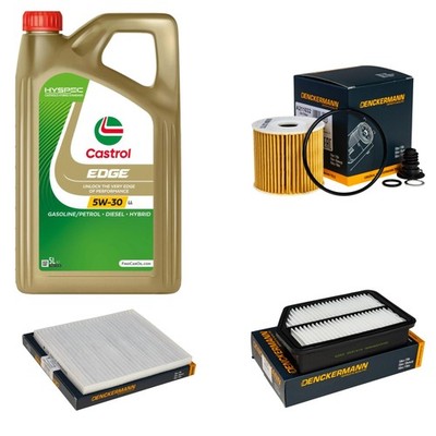 Inspektionspaket Castrol EDGE Titanium 5W-30 LL 5L für Hyundai i40 CW 1.6