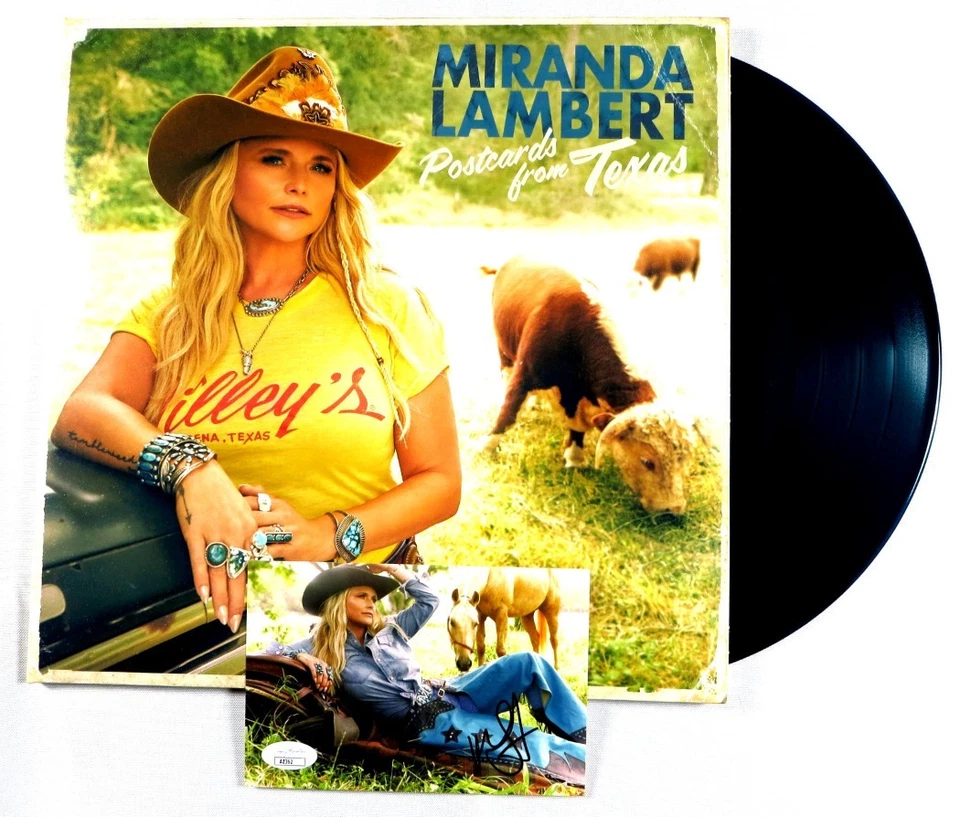 Miranda Lambert Signed Autographed Record Album Insert Postcards from Texas JSA