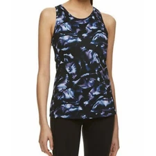 Gaiam Black Harper Print Racerback Bra Tank Athleisure Yoga Size XS