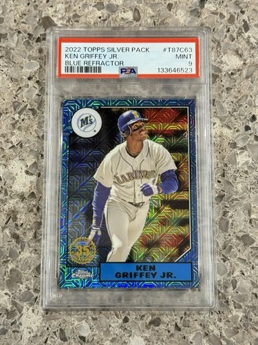 Ken Griffey Jr 2022 Topps Chrome Silver Pack Blue Refractor #’d/150 PSA 9 MINT