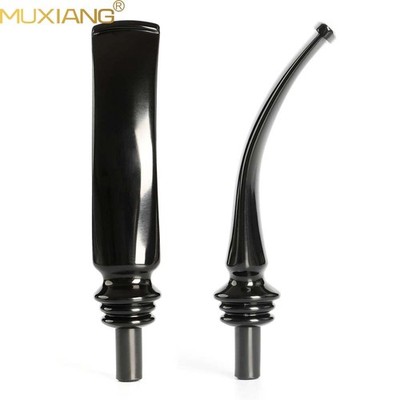 MUXIANG 2pcs 3mm Bent Pipe Stem Acrylic Stem Mouthpiece Replacement Tobacco Pipe