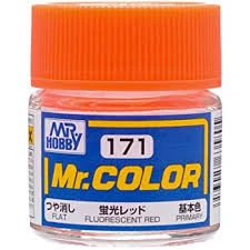 Mr. Hobby Mr. Color Lacquer C171 Gloss Fluorescent Red 10ml C171