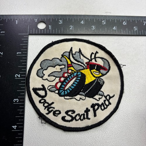 Vtg (c 1980s ?) DODGE SCAT PACK MOPAR Muscle Car Patch (Car Auto Theme) 541K