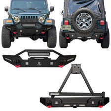 Steel Front Rear Bumper Wtire Carrierled Light Fits 97-06 Jeep Wrangler Tj