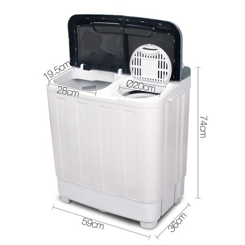 5KG Mini Portable Washing Machine 30L Twin tub 3kg Spin Quiet Detachable filter - Picture 3 of 7