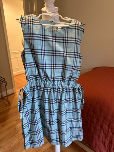 Burberry dress for girls with turquoise checks size 10y Worn Once! Bloomingdales - Picture 3 of 10