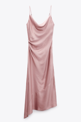 open lace back dress Zara Orchid Pink Satin Cami Maxi Dress