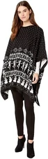 Dubgee By Whoopi 267942 Women's Fairisle Poncho Black Size L/XL