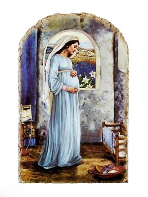 Bl. Mary, Mother of God 8.5'' Arched Tile Plaque, New #AB-142