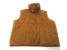 Vtg 70s Sport-About By Big Yank Brown Collared Button Up Vest Puffer Vest