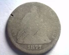 1877-CC SEATED LIBERTY DIME ABOUT GOOD AG NICE ORIGINAL COIN BOBS COIN FAST SHIP