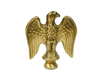 #ad Lamp Finial Solid Cast BRASS EAGLE Highly Detailed W Dual Threads WB Finish $24.00