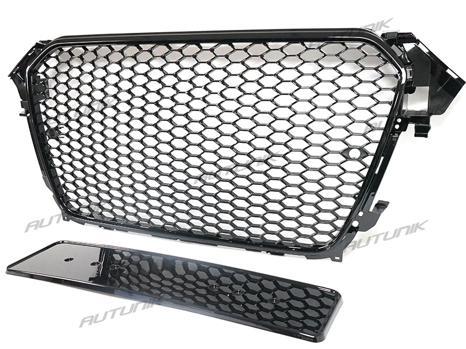 RS4 Style Honeycomb Front Bumper Grille Grill for Audi A4 B8.5 S4 2013-2016 Foto 4 de 4